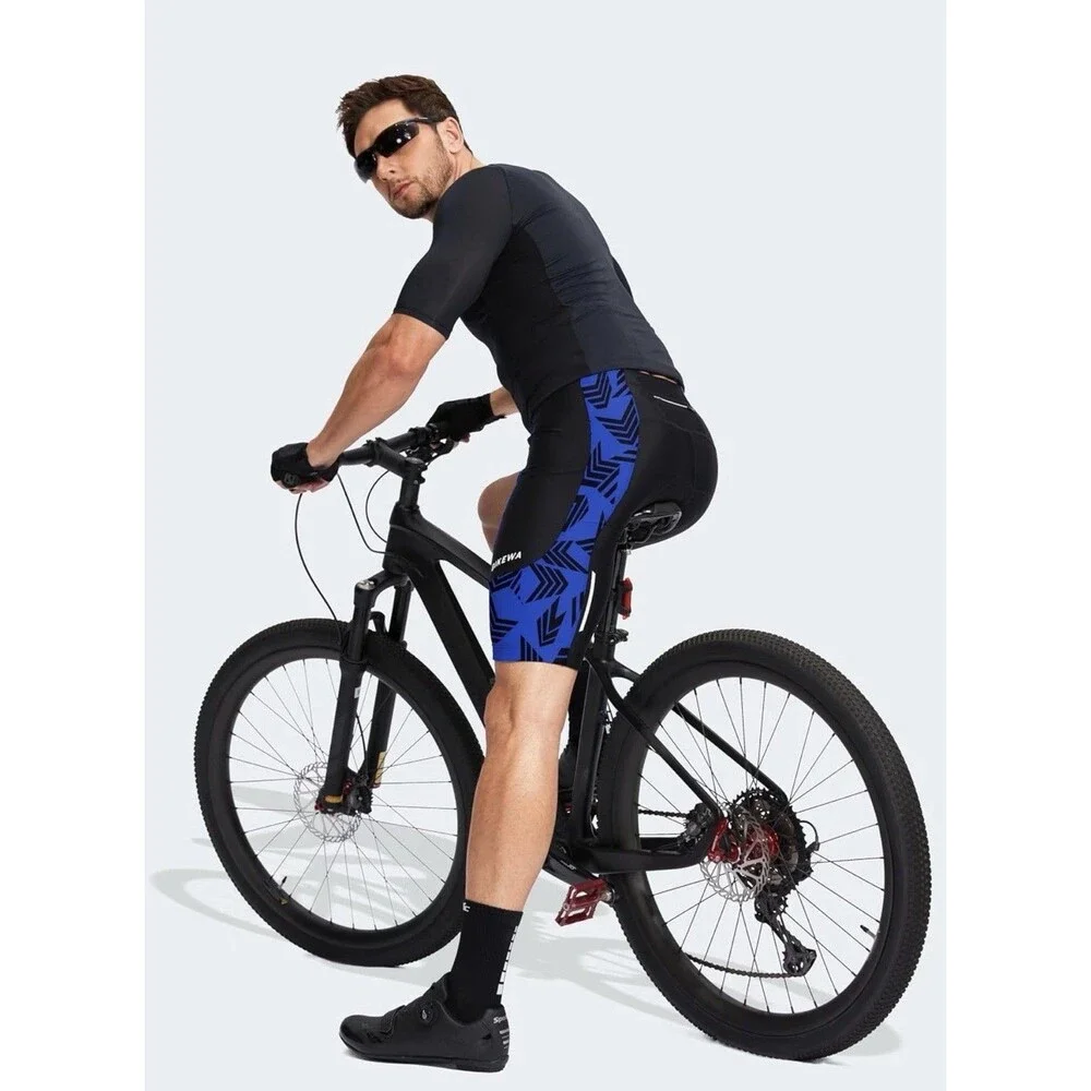 Bikewa Men's Bike Shorts 3D Padded Cycling,Mountain Riding Bicycle UPF50+ Size L